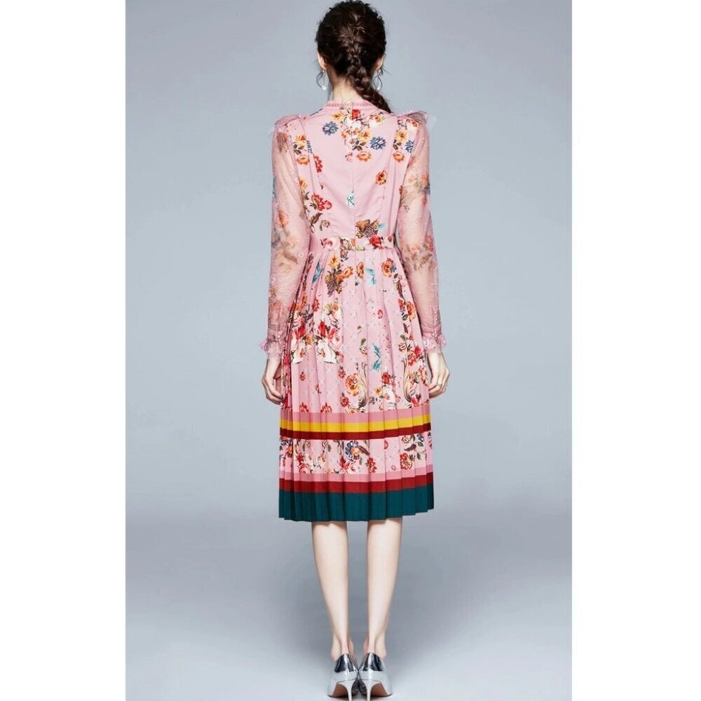 Keinmay Floral coquette pleated dress - Picture 2 of 12